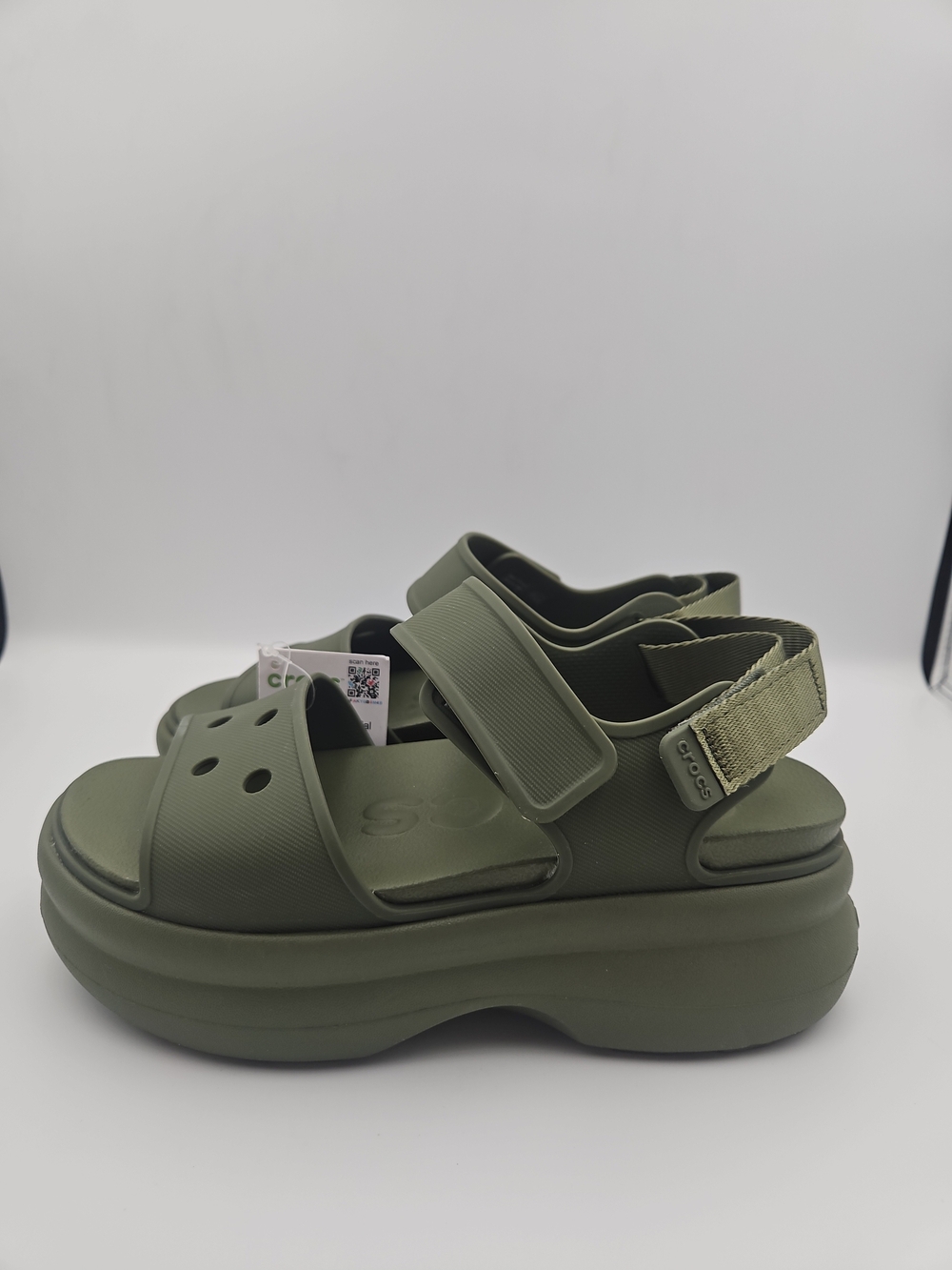 CROCS Classic Platform Sandal in Olive